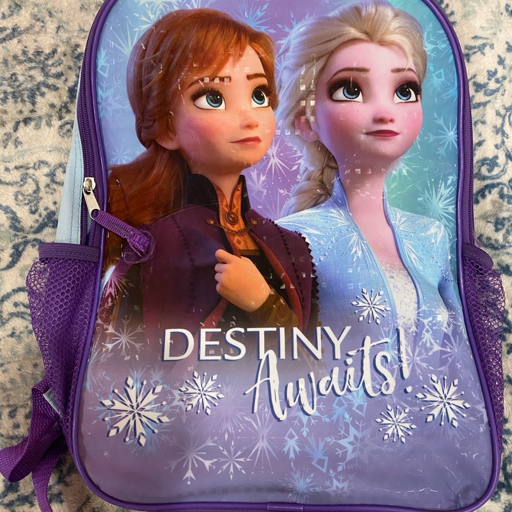 Disney Frozen II Elsa & Anna Girls Youth Purple Backpack
